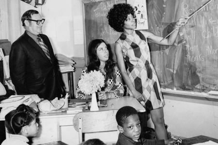 A young paraprofessional gets career training development in 1970.