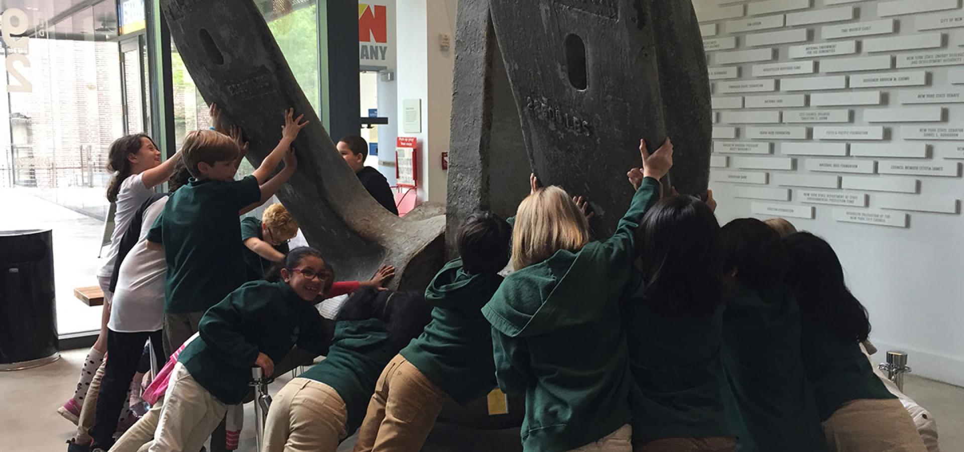 Students from the Brooklyn Arbor School enjoy the hands-on activities at the Bro