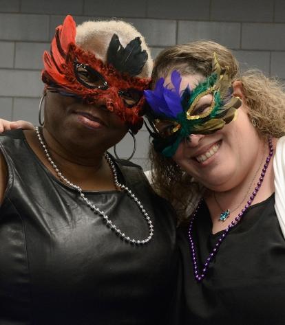 Gailmae Carr (left), a school secretary, and Jessica Cashman, a guidance counsel