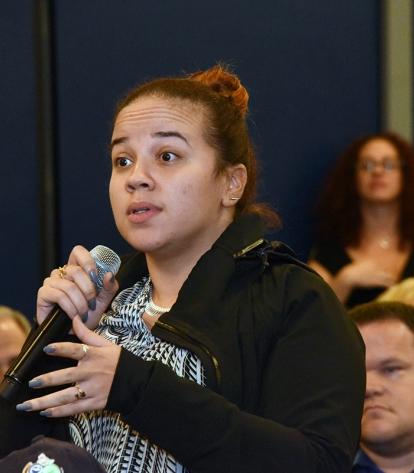 Christina Abellas of Banana Kelly HS, the Bronx: “I feel the power in numbers.”