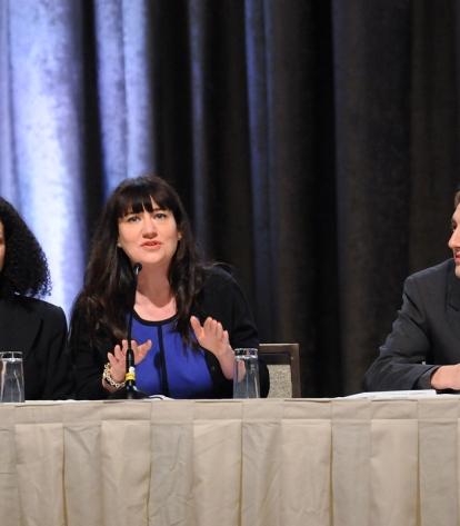 Noreen Gillespie and Matthew Vanderlee from IS 220 in Brooklyn.