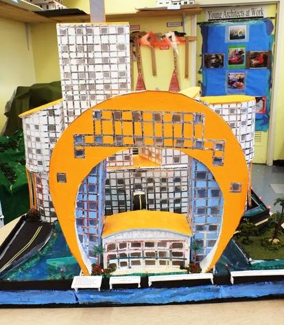 Student models include a multi-use skyscraper.