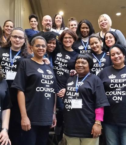 Guidance Counselors Chapter Leader Rosemarie Thompson (front row, far right) and