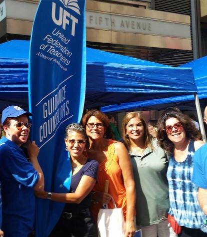 UFT Vice President Rich Mantell (right) joins Guidance Counselors Chapter Leader