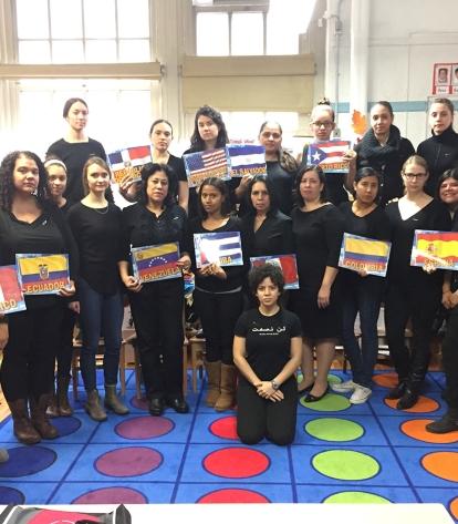 Teachers at Dos Puentes Elementary School in Washington Heights, Manhattan, are 