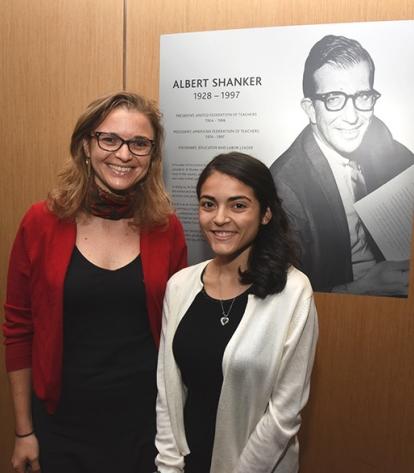Teacher Stacy Blair (left) says Hope Shing commits herself in ways most teenager