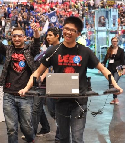 Celebrating after a high-scoring game.