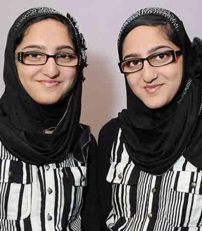 MATCHING FUNDS: Twin sisters Rabia and Rimsha Ansar were among the recipients of