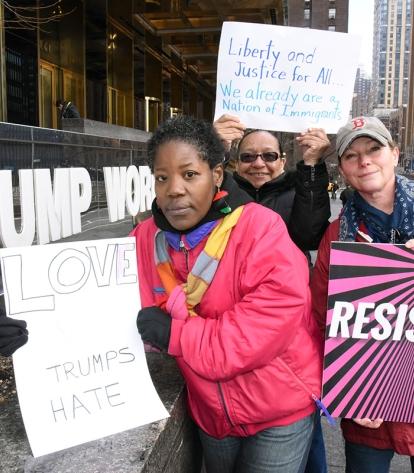 Nneka Njideka (left), a social worker at Thomas Jefferson HS Brooklyn, and Melis