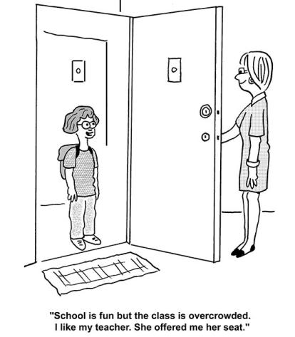 School is fund but the class is overcrowded