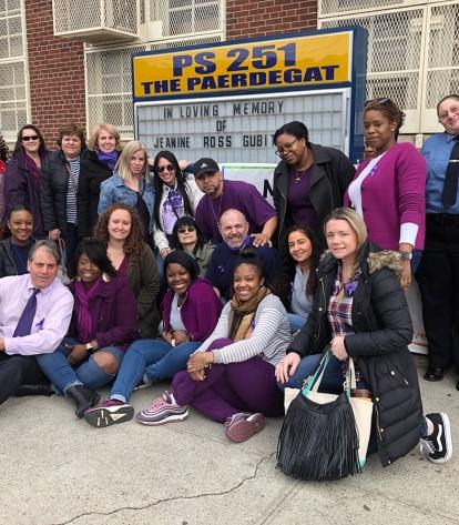 Staff at Jeanine Cammarata’s first school — PS 251 in Flatlands, Brooklyn — atte