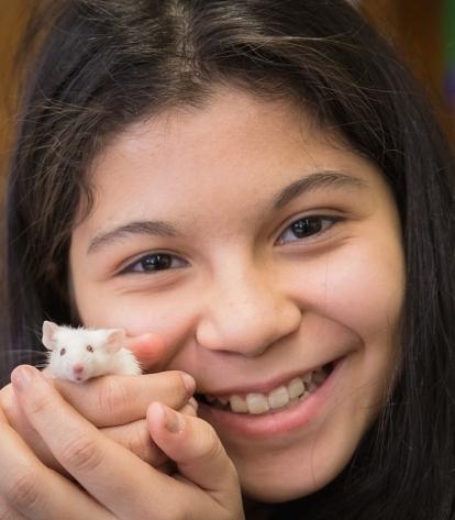 Who says girls are afraid of mice? Not this 6th-grader.