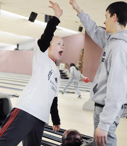 ... getting his high-five from Mike.