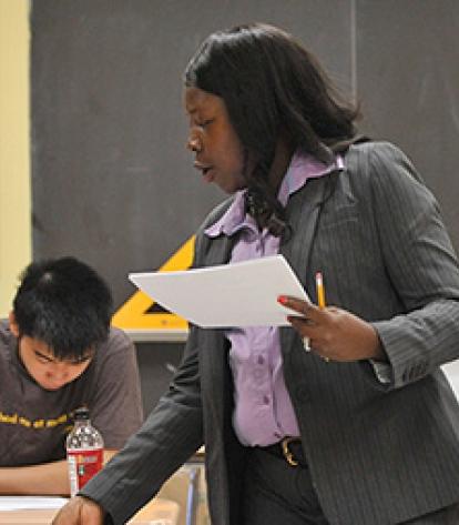 Monique Jackson-Dickens (‘Mrs. J-D’), 11th- and 12th-grade math, HS for Law, Adv