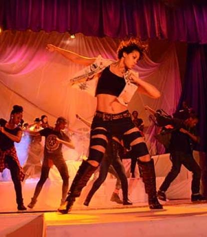 Students perform to the music of the Jackson 5.