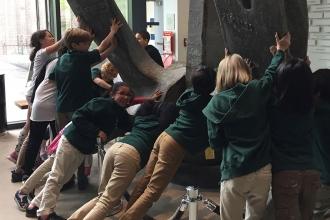 Students from the Brooklyn Arbor School enjoy the hands-on activities at the Bro