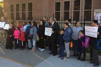 Councilman Danny Dromm joined the Day of Action at PS 69 in Jackson Heights.