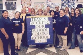 The team at PS 92 in Jackson Heights rocked their school colors.