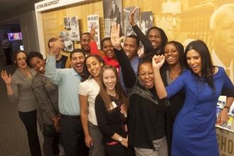 Fahari Academy Charter School teachers show some love for their union.