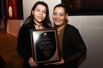 Proud mom Marisol Santiago (right) with her daughter, Denise Montes, the winner 