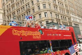 RTC members ride along the parade route.