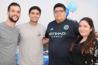 Manhattan Center for Science and Mathematics teachers Rob Canobbio (left) and Al