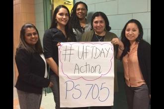 Educators united at PS 705 in Crown Heights.
