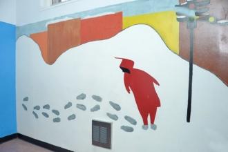 The walls of PS 340 in the Bronx.