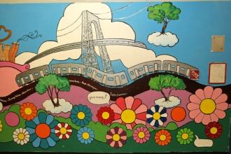 Every floor in Manhattan’s IS 52 has a colorful mural. This year, 6th through 8t