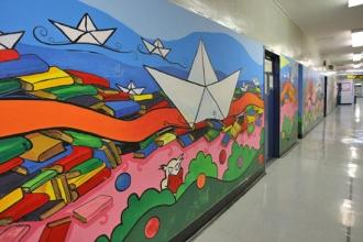 Mural at IS 52 in Manhattan.