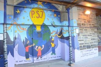 It was a whole school effort that created the new welcoming door of PS 7 in the 