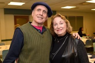 Retirees Ken Solway and Leona Ackerman mug for the camera.