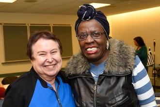 Retirees Iris Nelson-Schwartz (left) and Valerie Gulston enjoy the chance for fe