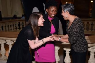 Alison Colchamiro (left), a counselor at PS 199 in Queens, and Kerronn Kitchen (