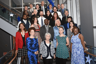 All the award winners gather.