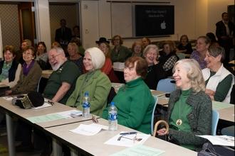 Members, decked out in green, enjoy traditional Irish food, live entertainment and engaging speakers at the UFT’s Irish American Committee’s annual heritage celebration at UFT headquarters on March 21.