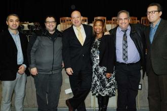 Mulgrew (third from left) and UFT District 11 Representative Alice Cooper-Jackso