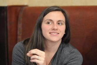 Quest to Learn Chapter Leader Kate Litman asks a question about maternity leave.