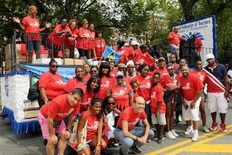 The red brigade of UFT members are at the ready for the West Indian Day Parade i