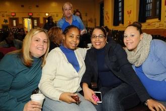 Delegate Paige Glantz (left) and PS 92, the Bronx, colleagues (from second left)