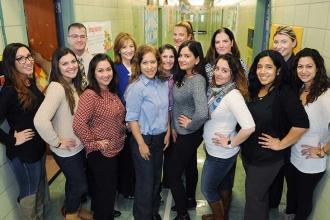 UFT District 31 Representative Sean Rotkowitz (back, left) and Staten Island Bor