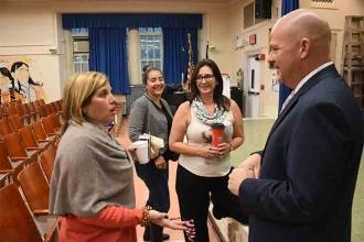 PS 20 educators (from left) Randi Huss, Jeanne Galasso and Jean Marie Triolo cha