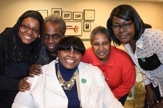 Among those attending the conference are (from left) Celia Green, the first vice