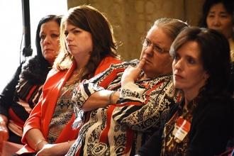 Federation members (from left) Nancy Barth Miller, Denice Caroselli, Katherine F