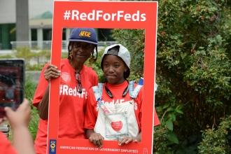 The American Federation of Government Employees asked supporters everywhere to “Wear Red for Feds.”