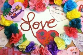 A display of love at West Prep Academy on the Upper West Side.