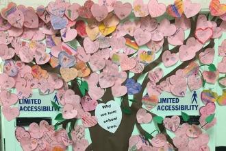A tree of love at PS 176 in Dyker Heights, Brooklyn.