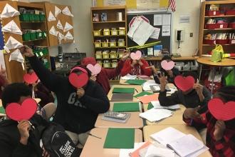Students send love from PS/IS 268 in Jamaica, Queens.