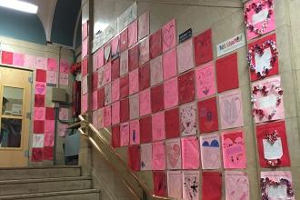 Hearts are everywhere at PS 125 in Morningside Heights, Manhattan.