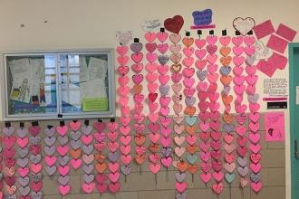 A display of love at Claremont International HS in the Bronx.